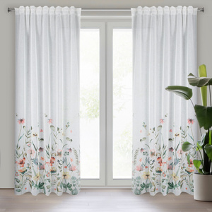 Zasłona 140 x 270 Dekoracyjna Dolly Biały+Zieleń