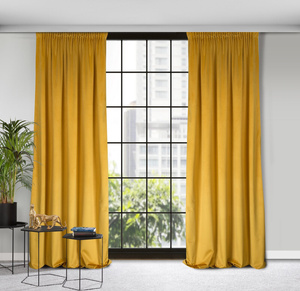 Decorative Curtain D91 Rosa On Tape 140 x 300 Mustard