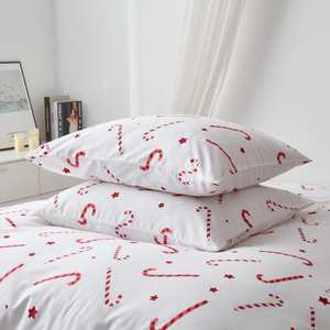 Bedding 140 x 200 2pc Cotton Satin Candycanes
