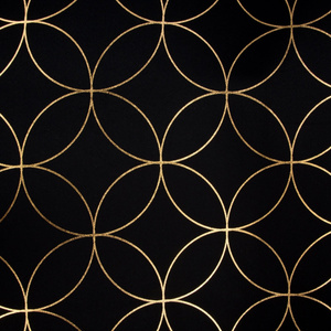 Blackout Abella Black+Gold Decorative Curtain 135 x 250