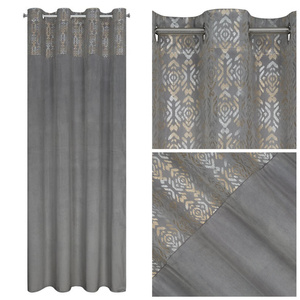 Curtain 140 x 250 Decorative Liza Steel+Gold