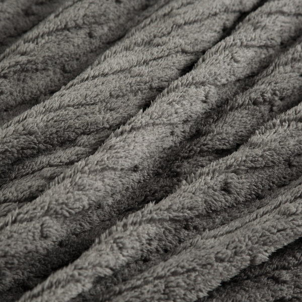 Koc 200 x 220 Mikrofibra Tłoczona Lisa Stal