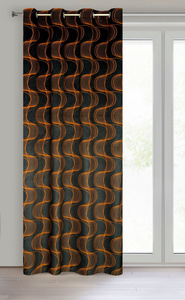 Velvet Pola Curtain 140 x 250 Drawstring Black+Rud