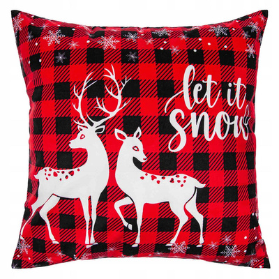 Poszewka 45 x 45 Dekoracyjna Świąteczna Snow Czer