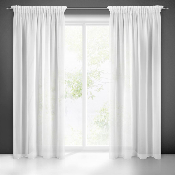 Decorative Curtain Dahlia 140 x 270 Tape White