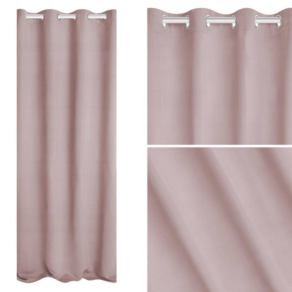Zasłona 140 x 250 Blackout Przelotki Hold Pudrowy
