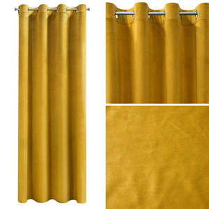 Curtain 140 x 250 Decorative Velvet Rosa Mustard