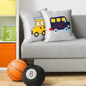 45 x 45 Decorative Embroidered Pillowcase Alvin2 Steel