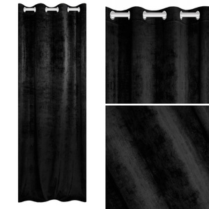 Zasłona 140 x 250 Dekoracyjna Velvet Soft Czarny
