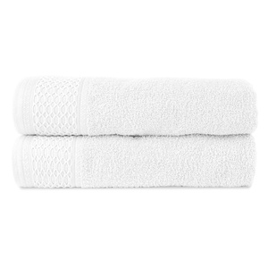 Set of 2 Towels Cotton Solano White
