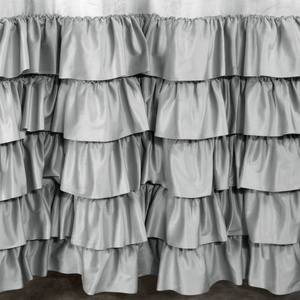 Zasłona 140 x 250 Welwet z Falbaną Dani Srebrny