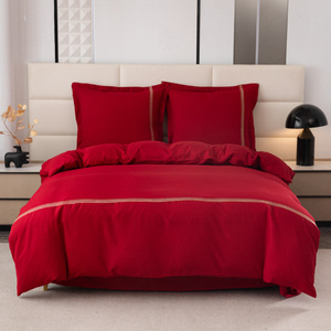 Pościel 200 x 220 3cz Gładka Z Haftem Lumera 07