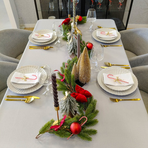 Obrus 140x450 Plamoodporny Klasyczny Elegant Szary