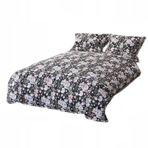 Bedding 220 x 200 3pc Cotton Peony Dark Black