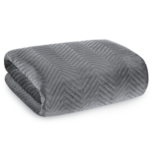 Sofia Graphite Decorative Velour Bedspread 200 x 220