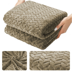 Blanket 160 x 200 Microfiber Embossed Plush Ala Houndstooth 3D 03