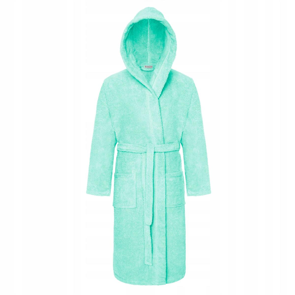 Unisex Hooded Cotton Robe L/XL Mint