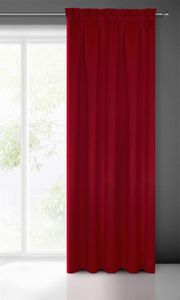 Blackout Logan Tape Curtain 140 x 270 Red