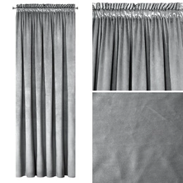 Curtain 135 x 270 Decorative Velvet Rosa Silver