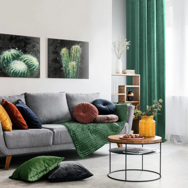 Narzuta 230 x 260 Dekoracyjna Welurowa Sofia Srebrny