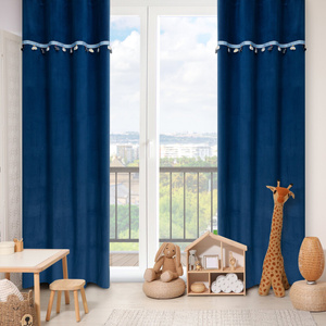 Curtain 140 x 250 Children's Eyelets Car1 Navy Blue