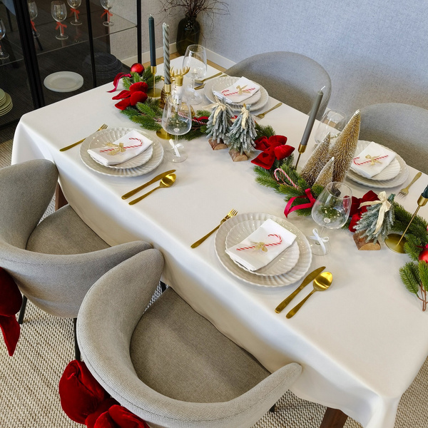 Obrus 120x240 Plamoodporny Klasyczny Elegant Krem
