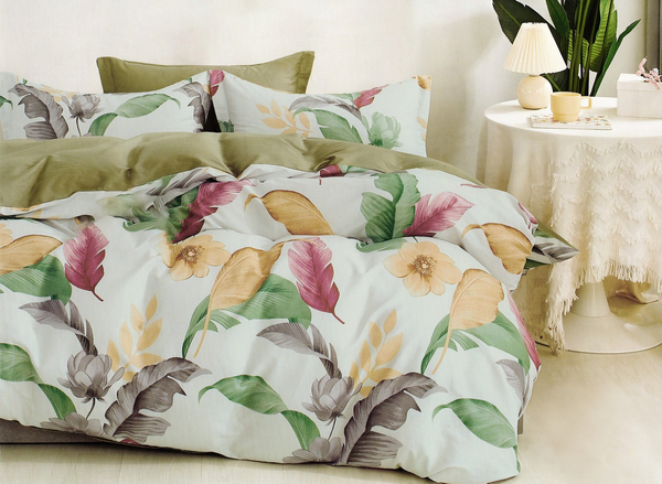 Bedding set 200 x 220 3pcs Cotton Satin No. A1804