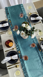 Table Runner 40 x 180 Decorative with Ruffles Ligia 08