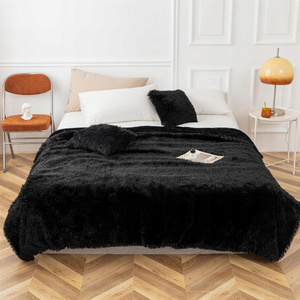 Blanket 150 x 200 Yeti Italian Fur Blanket Black