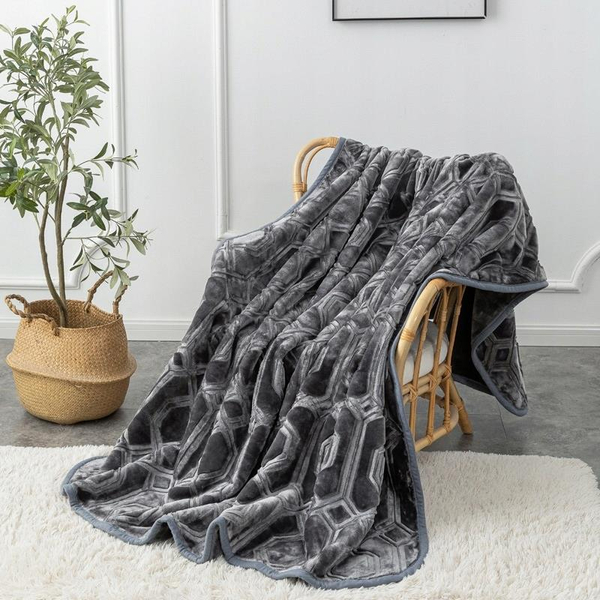 Koc 160 x 200 Akryl Tłoczony Vito Grafit