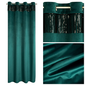 Velvet Jasper Curtain 140 x 250 Dark Turquoise