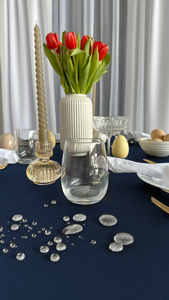 Tablecloth 110x160 Stainproof Classic Savio Navy Blue