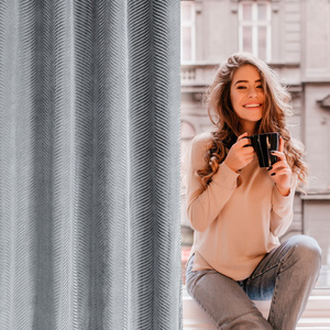 Velvet Lussi Curtain 140 x 250 Steel Spun