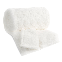 Koc 70 x 160 Tłoczony Pluszowy Nancy Krem