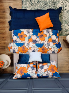 Sofia Velour Bedspread 230 x 260 Navy Blue