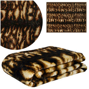 Color Acrylic Blanket A-669 Brown + Beige 160x210