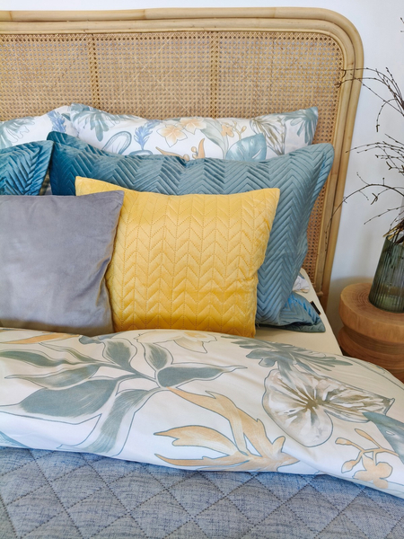 Narzuta 220 x 240 Pikowana Len1 Niebieski