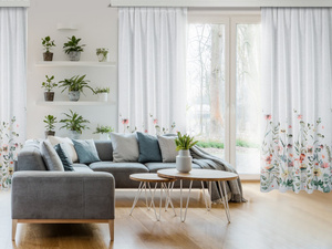 Zasłona 140 x 270 Dekoracyjna Dolly Biały+Zieleń