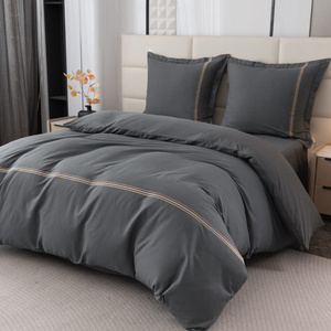 Pościel 160 x 200 3cz Gładka Z Haftem Lumera 09