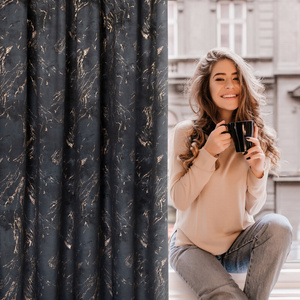 Curtain 140 x 300 Decorative Velvet Nadia Cza+Zł