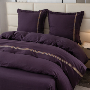 Pościel 200 x 220 3cz Gładka Z Haftem Lumera 04