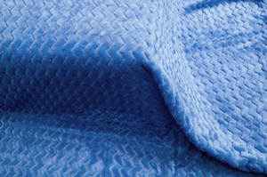 Blanket 160 x 200 Microfiber Zigzag Embossed Cornflower