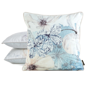 Poszewka 45 x 45 Dekoracyjna Velvet 126 Nieb+Beż