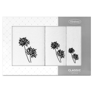 Towel Set 3pcs. Acelia 380 White+Black