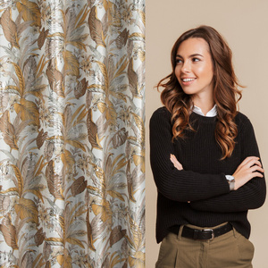 Curtain 140 x 250 Decorative Adel White+Silver