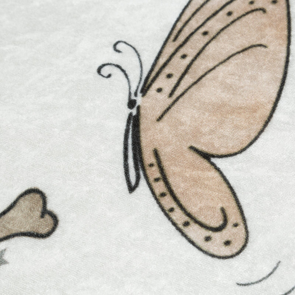 80 x 150 Children's Decorative Baby1 Rug Beige+Pink