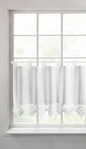 Isaac Decorative Curtain on Braces 60 x 150 White