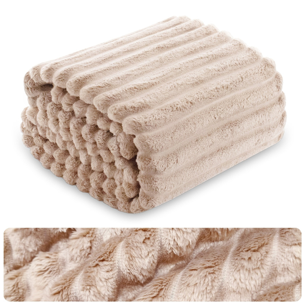 Blanket 200 x 220 Microfiber Stamped Stripes Nuvio 05