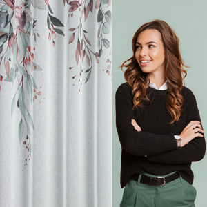 Curtain 140 x 260 Decorative 2 pcs Meg White+Green