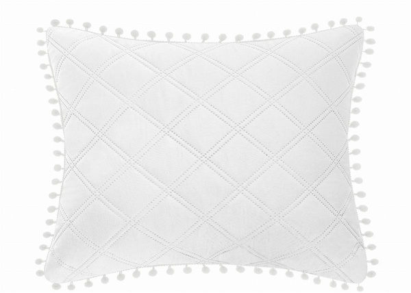 Poszewka 50 x 70 Dekoracyjna Pompoo Biały